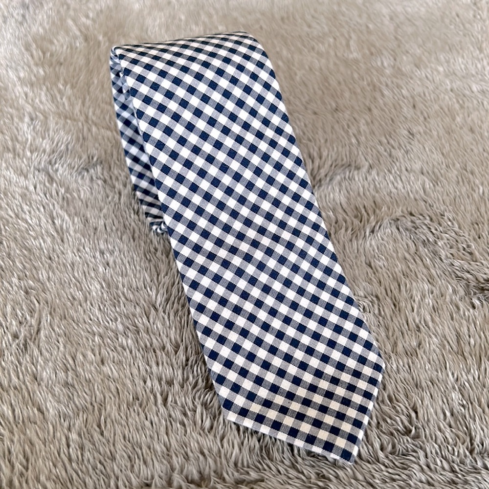 J. Crew Neck Tie in Blue Gingham